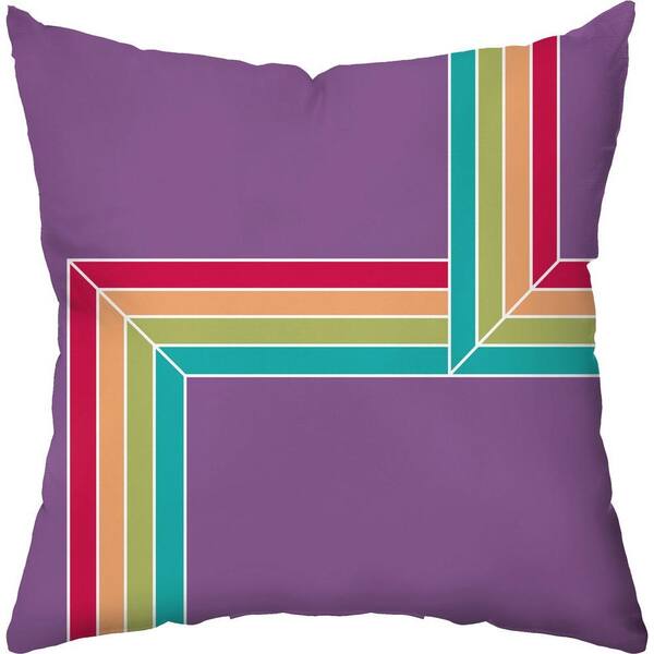 Checkerboard Lifestyle 18 in. H x 18 in. D Debbie Rainbow Altered States Throw Pillow