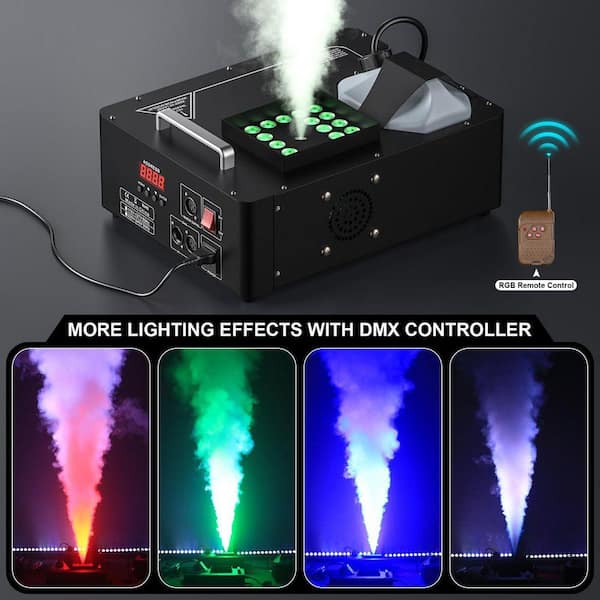 Justincity 1500-Watt Fog Machine with 24 RGB LED Lights, 2.5