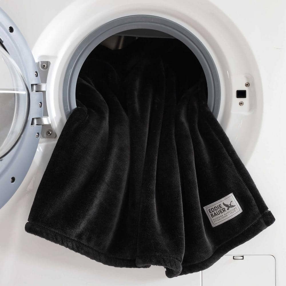 Ultra Soft Black Twin Fleece Reversible Blanket