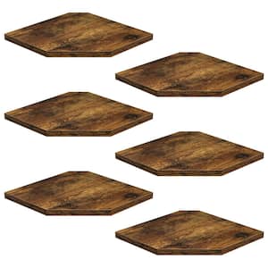 7 in. W x 7 in. D Brown Corner Shelf Wall Mount Floating Corner Shelves Set of 6 Decorative Wall Shelf
