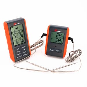 2-Piece Wireless Meat Thermometer with Long-Distance Remote and 2 High Temperature Probes