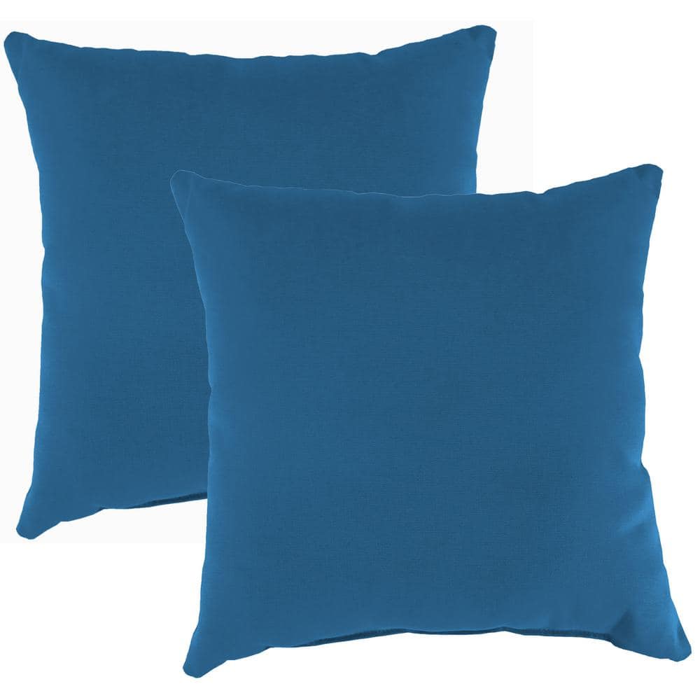 Sunbrella 16 in. x 16 in. Canvas Regatta Blue Solid Square Knife Edge Outdoor Throw Pillows (2-Pack) price history on PriceWatchPro