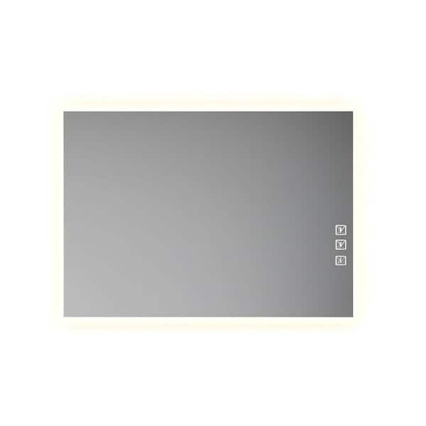 40 in. H x 32 in. W Rectangular Frameless Tilt Wall Bathroom Vanity Mirror in White