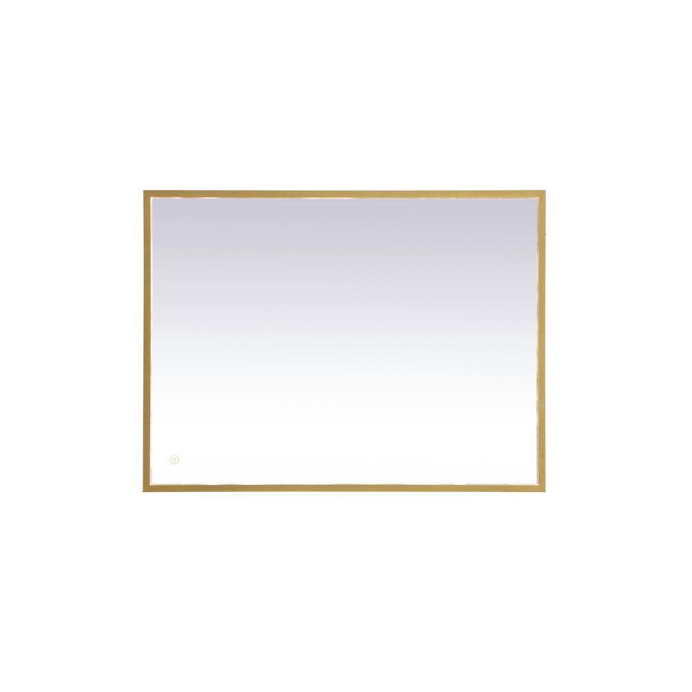 Timeless Home 27 in. W x 36 in. H Aluminum Brass LED Mirror