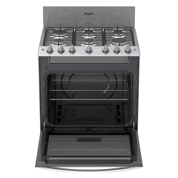 30 in. 5.1 cu. ft. 6-Burner Gas Range in Grey