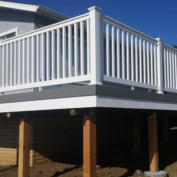 Weatherables Vanderbilt 3 ft. H x 8 ft. W White Vinyl Stair Railing Kit