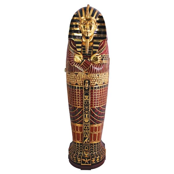 Design Toscano King Tutankhamen's Life-Size Sarcophagus Multi-colored Accent Cabinet