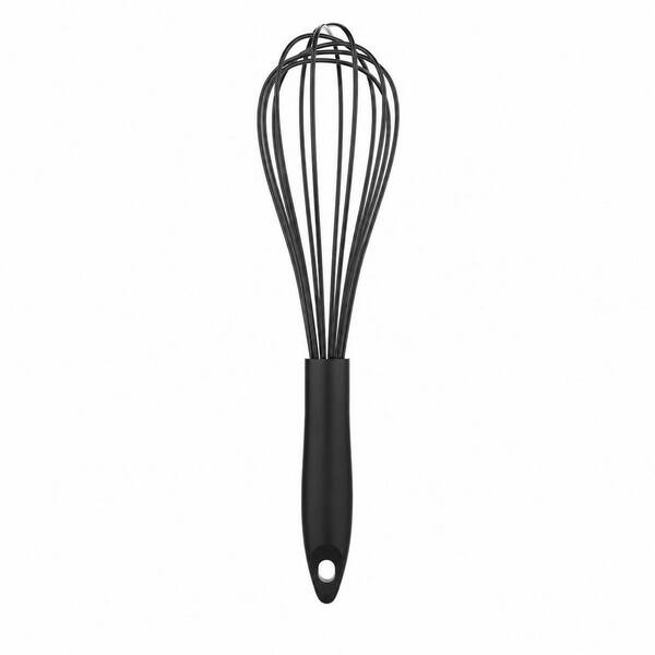 Stainless Steel Whisk Set Kitchen Wire Whisks Durable Rust-Resistant Easy Clean Multi-Purpose Cooking 3 Pack, Black