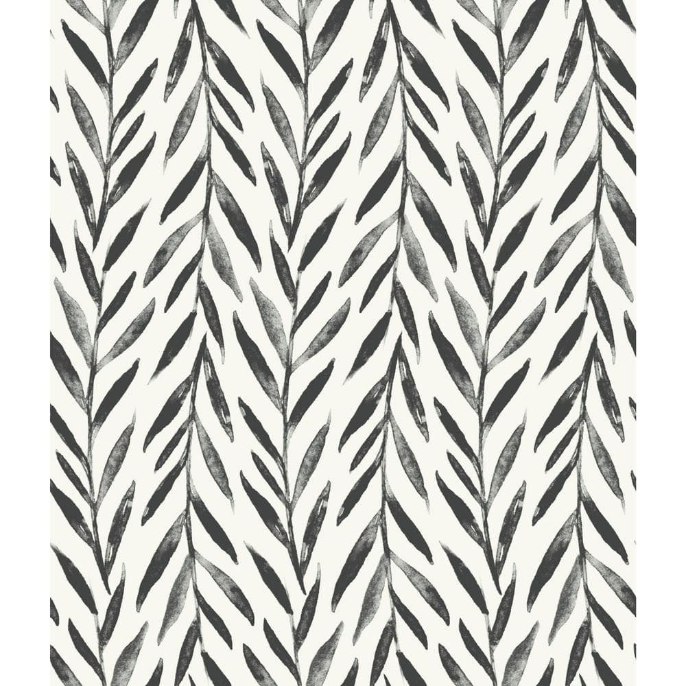 Magnolia Home by Joanna Gaines Willow Black Paper Peel & Stick Repositionable Wallpaper Roll (Covers 34 Sq. Ft.) -  PSW1017RL