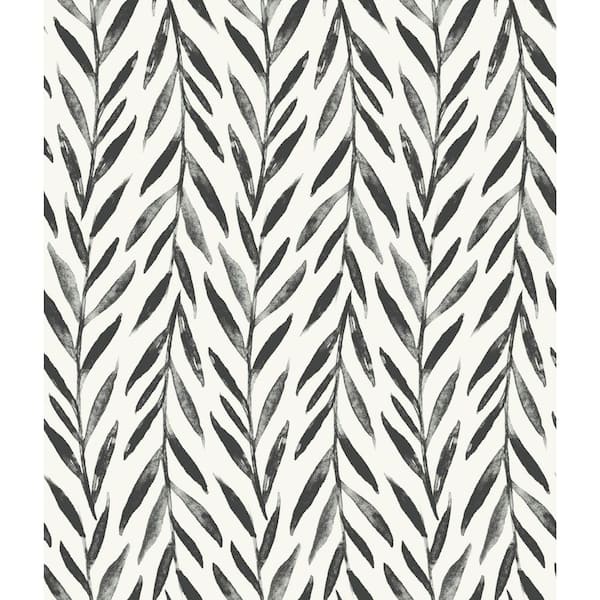 Magnolia Home by Joanna Gaines Willow Black Paper Peel & Stick Repositionable Wallpaper Roll (Covers 34 Sq. Ft.)