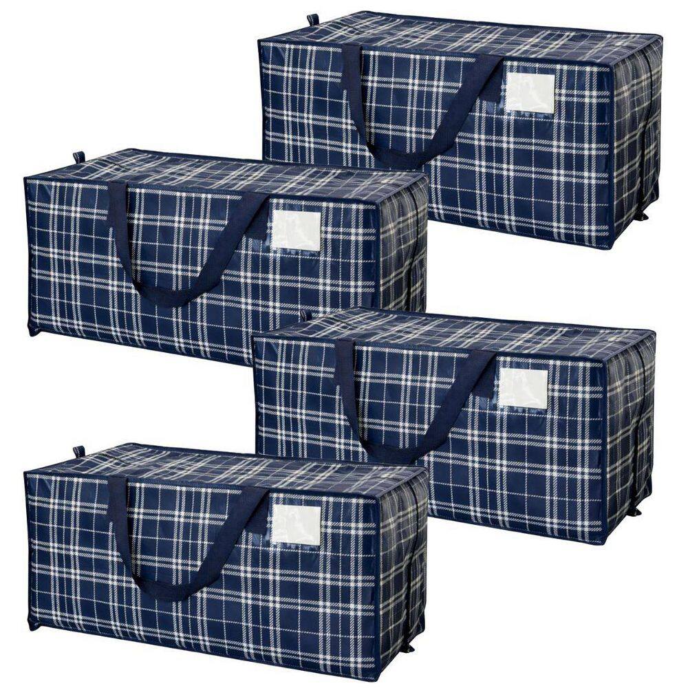 20 Gal. Heavy-Duty Moving and Storage Bag Navy Plaid Polypropylene (4-Pack) price history on PriceWatchPro