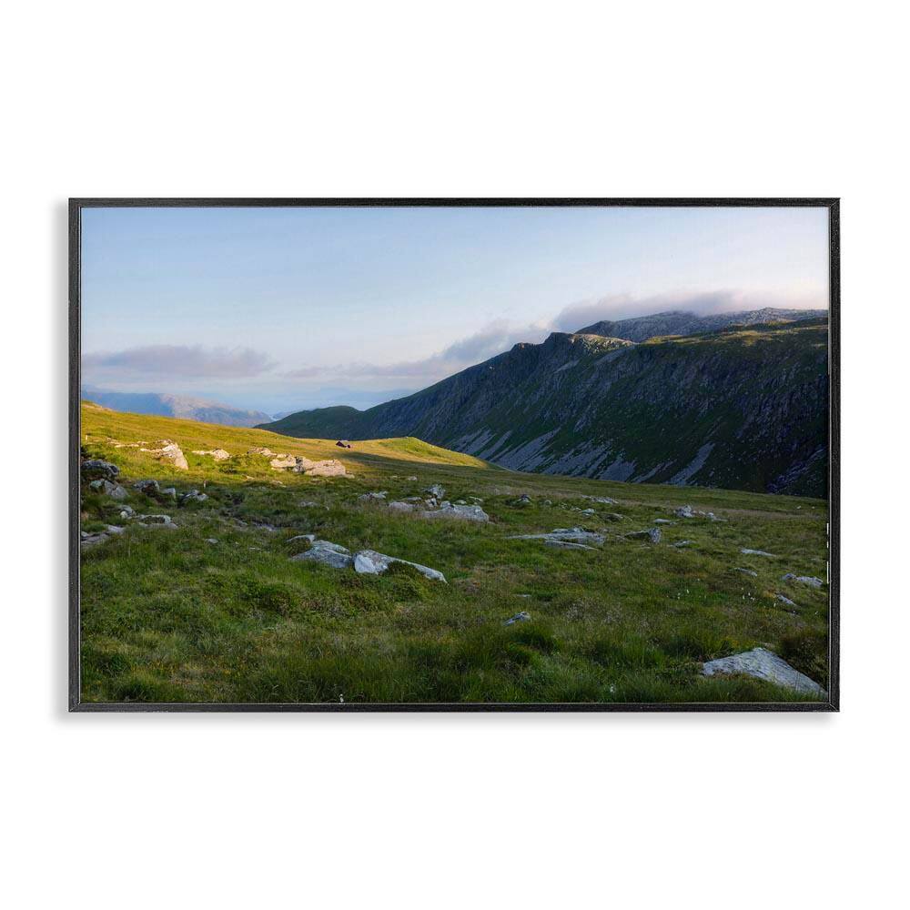 Lush Rolling Cliffs by Thomas Tepstad Berge Black Framed Nature Giclee Art Print 20 in. x 30 in. price history on PriceWatchPro