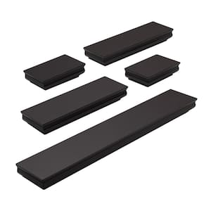 4 in. W x 24 in. D Espresso MDF Floating Decorative Wall Shelf (Set of 5)