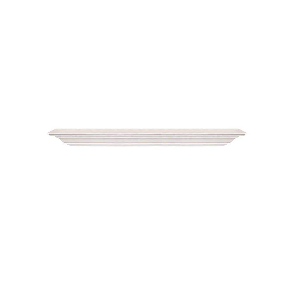 24 in. W x 5.25 in. D White Solid Wood Floating Decorative Wall Shelf