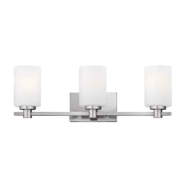 Karlie 22.5 in. 3-Light Brushed Nickel Vanity Light
