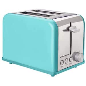 825-Watt 2-Slice Blue Stainless Steel Turquoise Bread Toaster