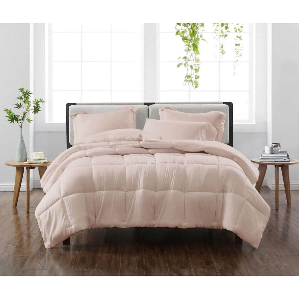 CANNON Solid Blush Full/Queen 3-Piece Comforter Set CS3941BSFQ-1500 ...