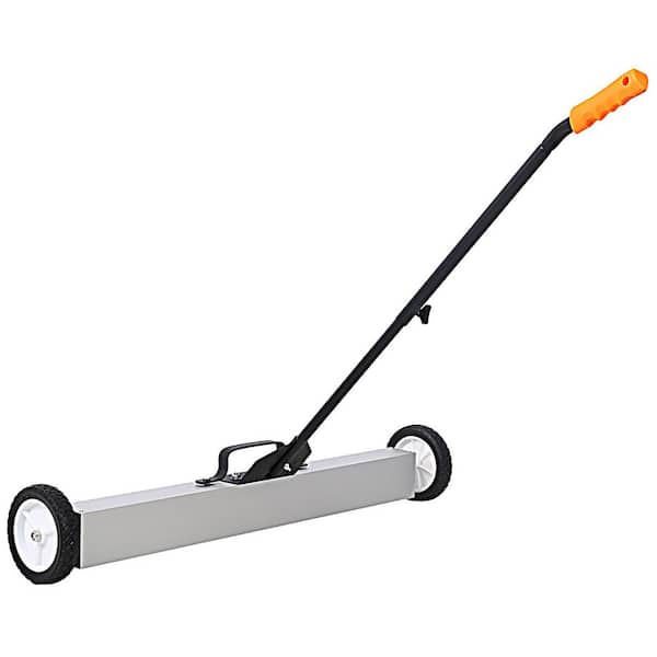 36 in. Rolling Magnetic Pick-Up Sweeper, Heavy Duty Push-Type with Release, for Nails Needles Screws Collection