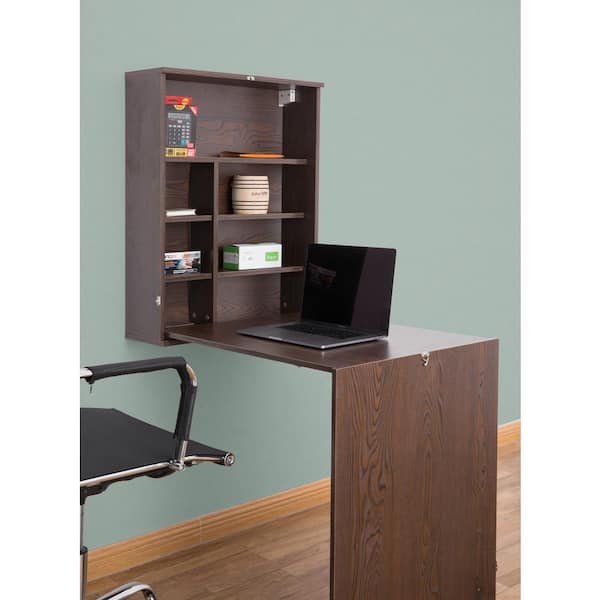 Wall Mounted Floating Computer Desk and Hutch w/ Storage NEW