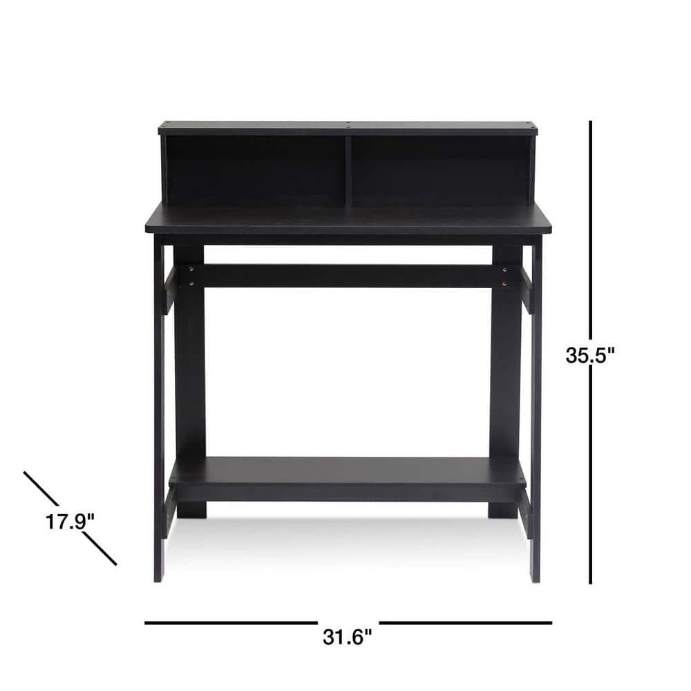 Espresso A-Frame Computer Desk with Hutch and Drawer