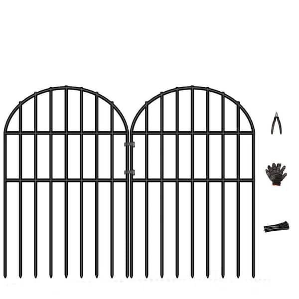 FAWEY TRED INC Decorative Garden Fence, 27 ft. (L) X 17 in. (H) No Dig Fence, 25 Panels, Rustproof Metal Dig Defense Edging Border