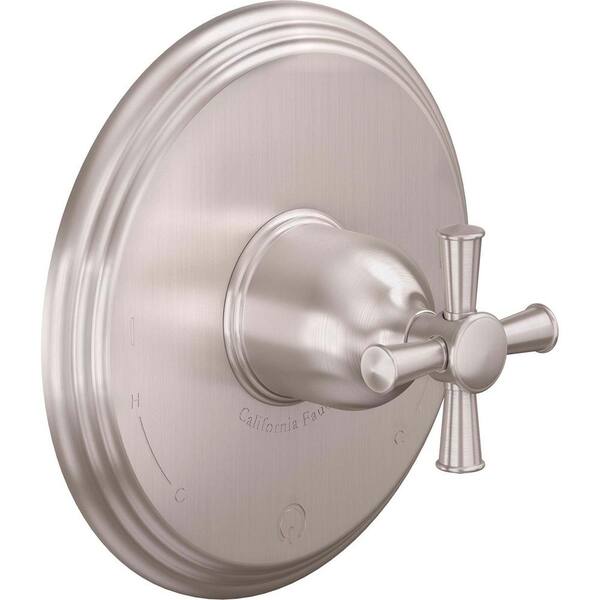 CALIFORNIA FAUCETS Miramar StyleTherm Trim Only with Dual Volume Control in Lifetime Polished Gold