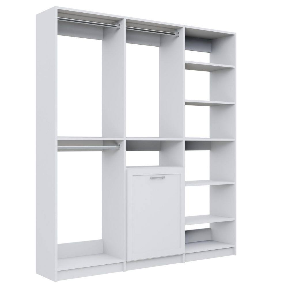 Alto Laundry Room 61.5 in W White Shaker Double Hang, Hang with Hamper and Shelf Tower 13-Shelf Wood Closet System price history on PriceWatchPro