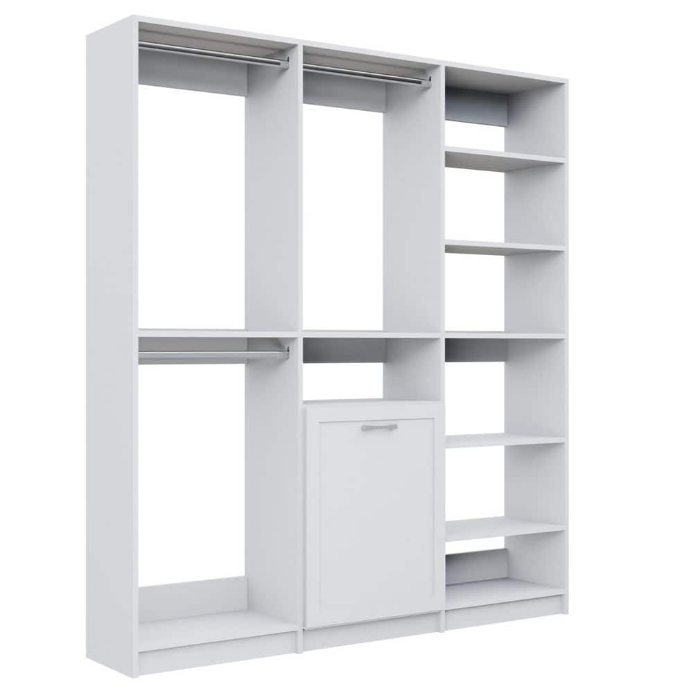 Alto Laundry Room 63 in W White Shaker Double Hang, Hang with Hamper and Shelf Tower 13-Shelf Wood Closet System price history on PriceWatchPro