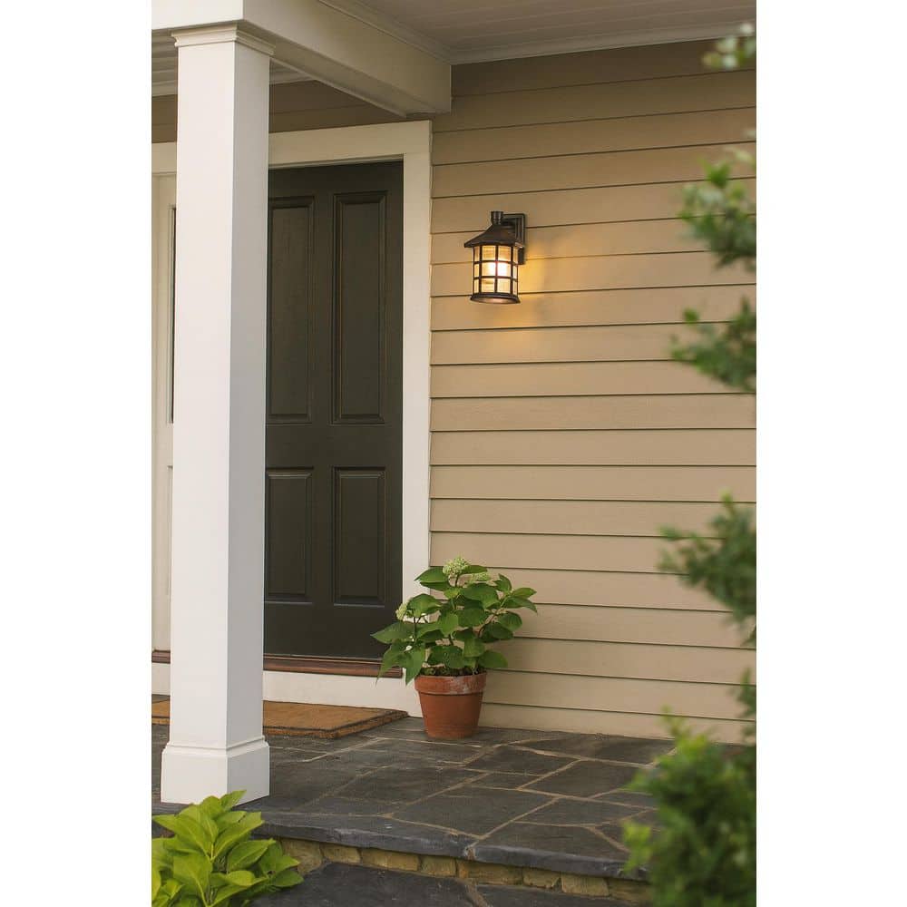 Freeport 1-Light Textured Black Outdoor Wall Sconce price history on PriceWatchPro