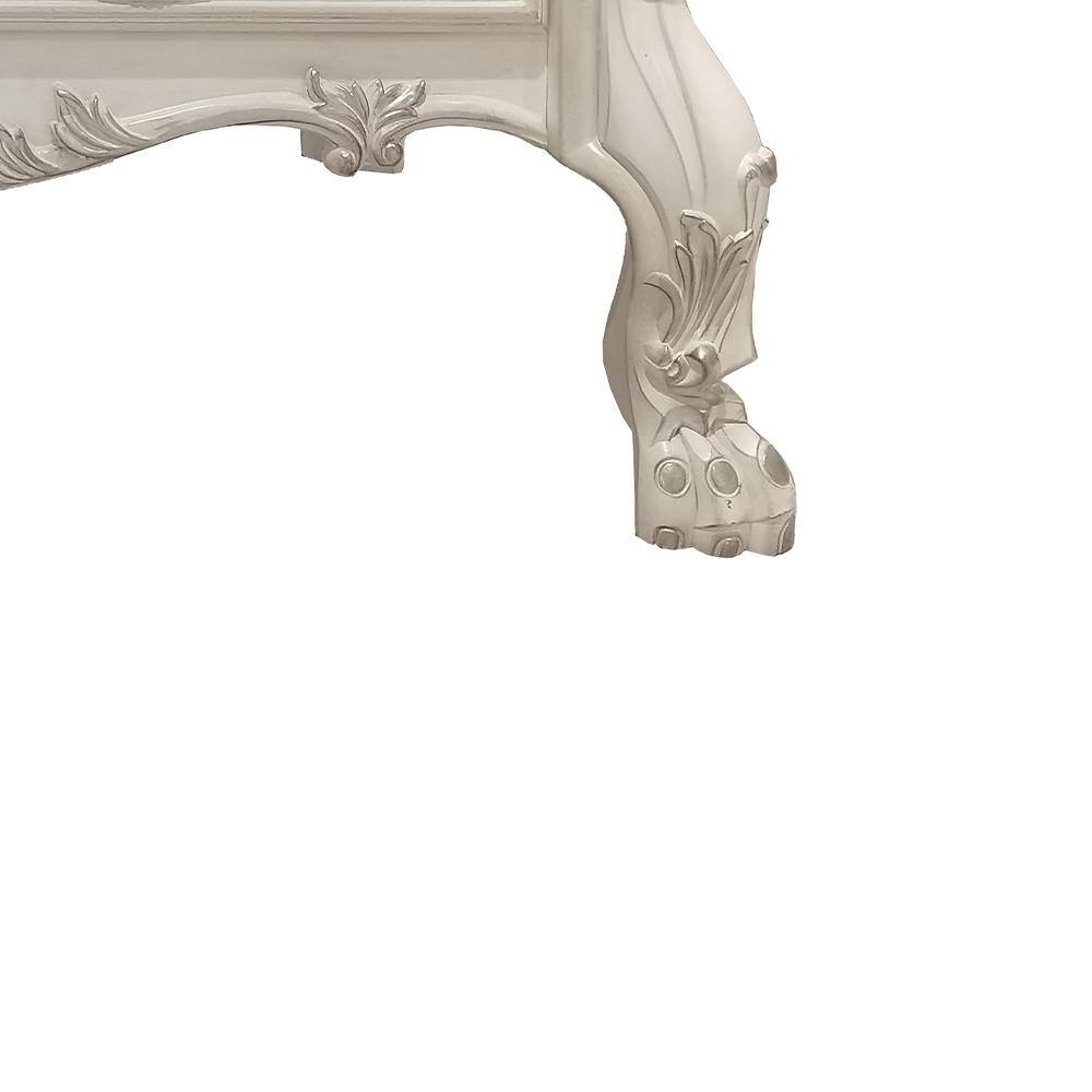Dresden 57" Bone White Wood Coffee Table with Storage Drawers