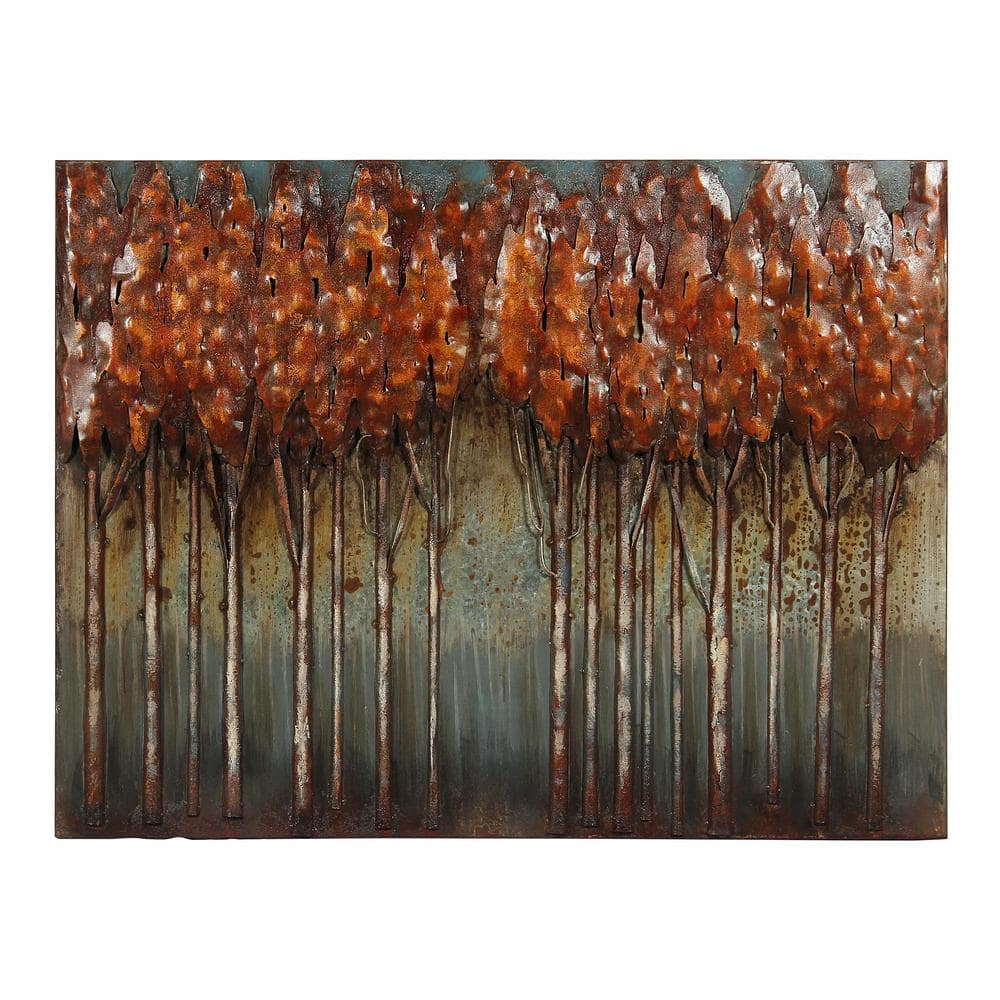 Sunset Ground Mixed Media Iron Hand Painted Wall Art, 30" x 40"