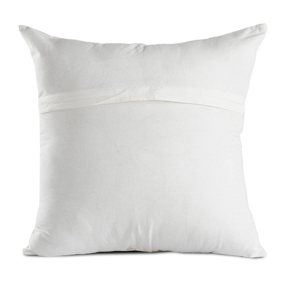 Light Pink and Cream Cotton Patchwork Throw Pillow