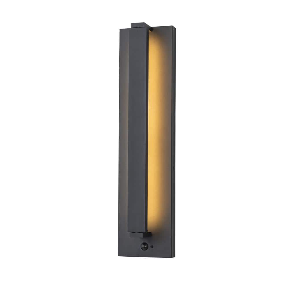 "H20"" Modern Motion Sensor Outdoor Wall Light 23W Integrated LED Wall Sconce in Matte Black Iron Exterior Light Fixture" price history on PriceWatchPro