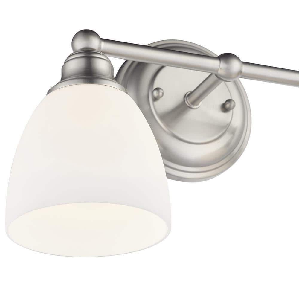 Somerville Brushed Nickel 2-Light Vanity with Satin Opal White Glass