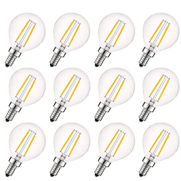 LUXRITE 40-Watt Equivalent G16.5 Dimmable Edison LED Bulbs UL Listed 2700K Warm White (12-Pack)