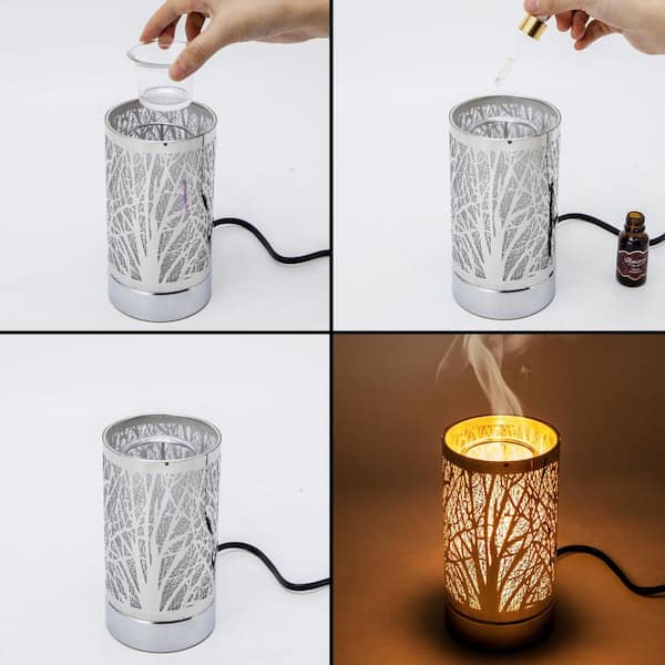 zeemijl schaamte jukbeen Peterson Artwares White Style Forest Touch Lamp Essential Oil Diffuser and  Wax Warmer TP21751 - The Home Depot