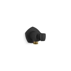 Occasion Wall-Mount Handshower Holder with Supply Elbow and Check Valve in Matte Black