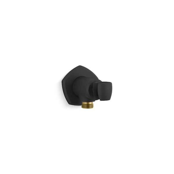 KOHLER Occasion Wall-Mount Handshower Holder with Supply Elbow and Check Valve in Matte Black
