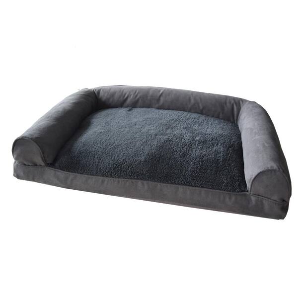 Unbranded Small to Medium Gray Plush Pet Soft Warm Sofa Dog Bed Cushion House Kennel