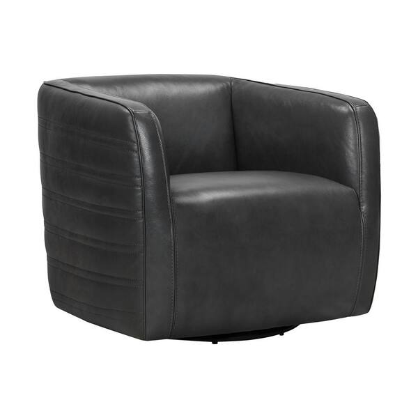 Armen Living Melanie Swivel Leather Barrel Chair Lcmechpw The Home Depot Armen Living Melanie Swivel Leather, Modern Swivel Bucket Chairs