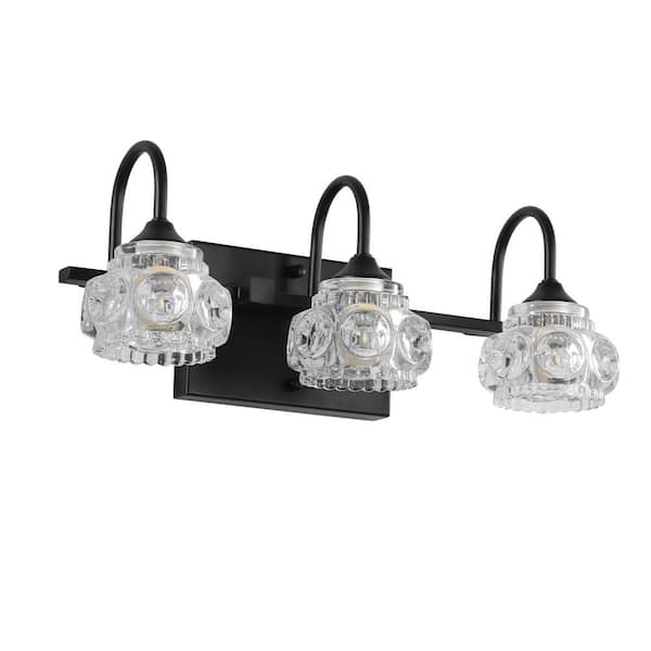 Tidoin 17.3 in. 3-Light Black Vanity Light Bar (Not Bulbs Included)