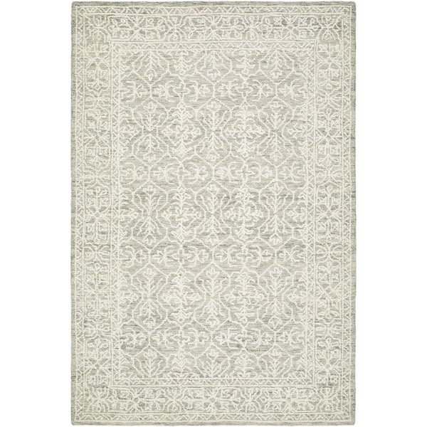 Sicily Beige Traditional Border 8 ft. x 10 ft. Area Rug