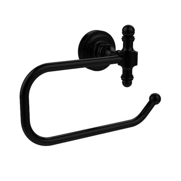 Allied Brass Retro Dot Collection European Style Single Post Toilet Paper Holder in Matte Black
