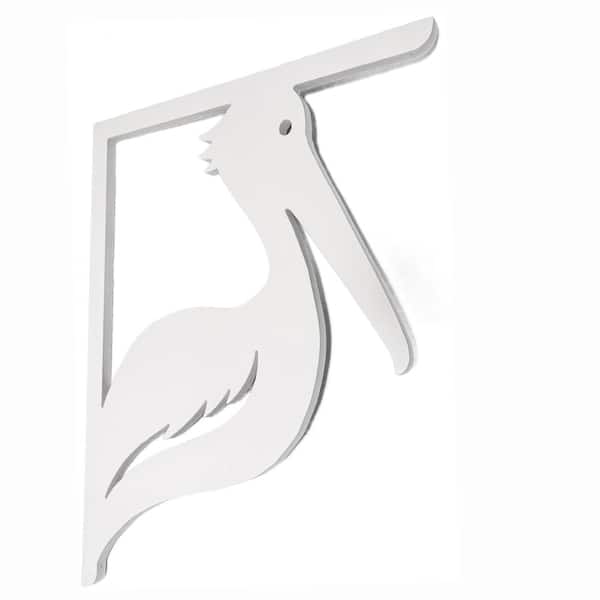 Nature Brackets Decorative 16 in. Paintable PVC Pelican Mailbox or Porch Bracket