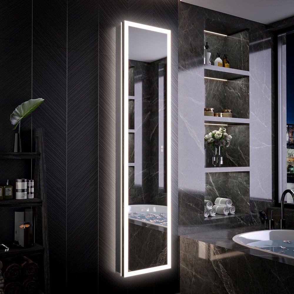 16 in. W x 70 in. H Recessed/Surface Mount LED Lighted Front and Backlit Tall Medicine Cabinet with Mirror, USB Outlet price history on PriceWatchPro
