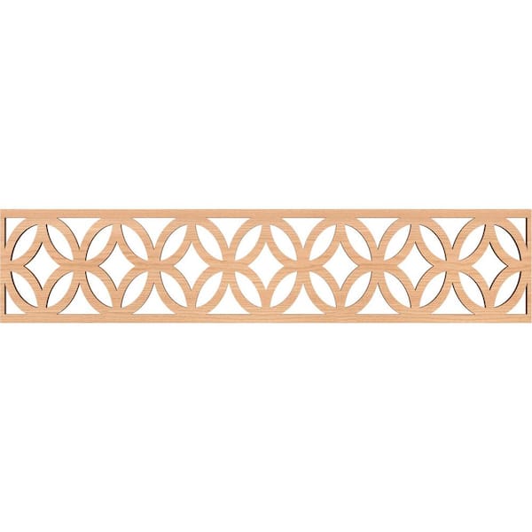 Ekena Millwork Crosby Fretwork 0.375 in. D x 46.75 in. W x 10 in. L Hickory Wood Panel Moulding