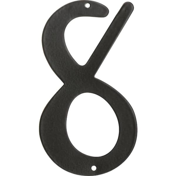 The Hillman Group 4 in. Nail-On Black Aluminum Number 8