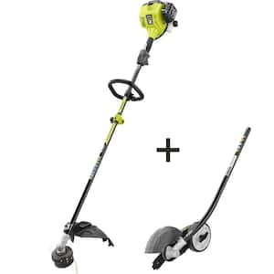 2-Stroke 25 cc Gas Full Crank Straight Shaft String Trimmer with Edger Attachment