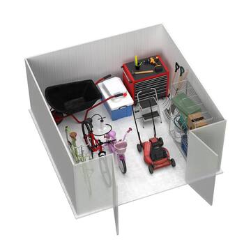 ABSCO Premier 10 ft. x 10 ft. Galvanized Steel Metal Shed in Monument Gray with SNAPTiTE Assembly System (100 sq. ft.) AB1005