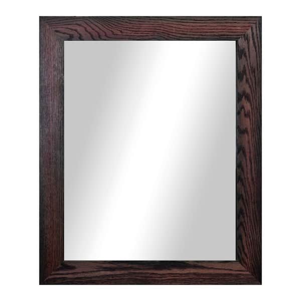 3 in Black Cherry Frame (36 in. W x 33 in. H) Oak Hardwood Rectangle Wall Mirror
